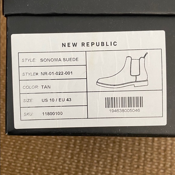 New Republic / NWT Men’s Suede Chelsea Boots / Tan / 10 - Picture 15 of 15